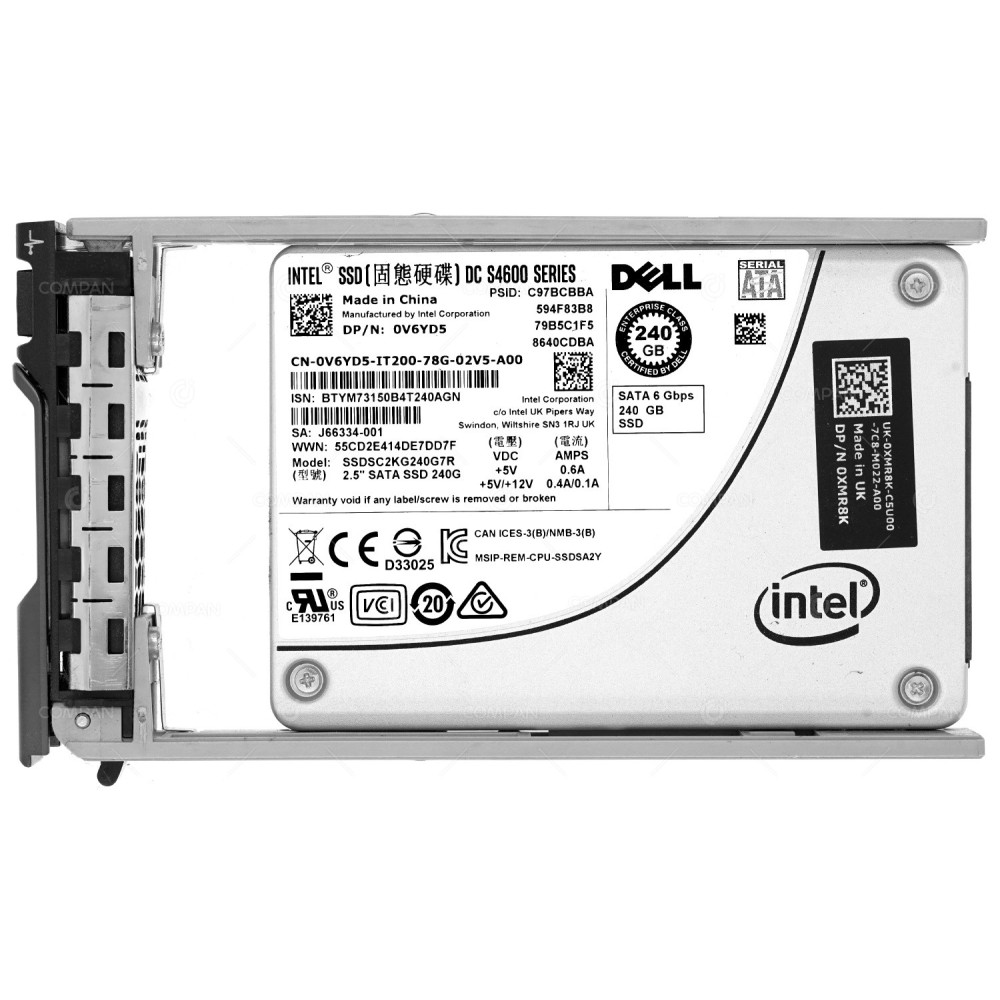 V6YD5 DELL SSD 240GB SATA 6G 2.5" SFF HOT-SWAP FOR G11-G13